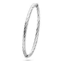 vDam Bangle Gedraaid Scharniersluiting 4 X 61 Mm Zilver Gerhodineerd 1339682