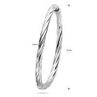 vDam Bangle Gedraaid Scharniersluiting 5 X 61 Mm Zilver Gerhodineerd 1339683