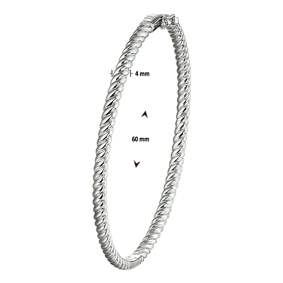 vDam Bangle Scharnier 4,0 X 60 Mm Zilver Gerhodineerd 1329196
