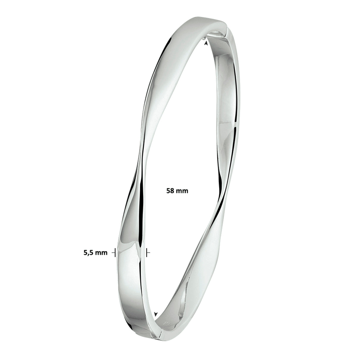 vDam Bangle Scharnier Zilver Gerhodineerd 1329477