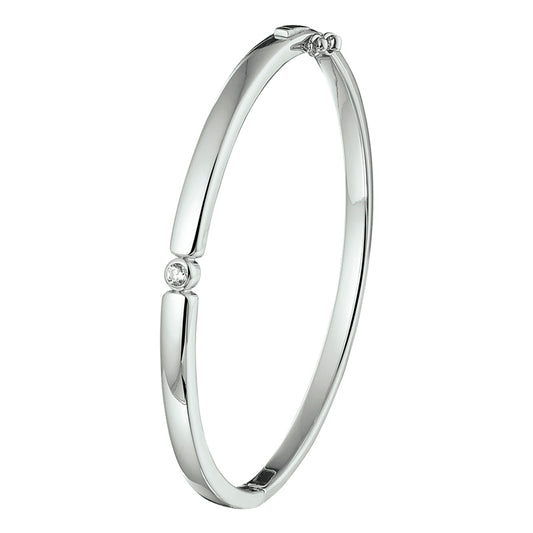vDam Bangle Scharnier Zirkonia 4,5 X 60 Mm Zilver Gerhodineerd 1329319
