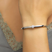 vDam Bangle Scharnier Zirkonia 7,5 X 60 Mm Zilver Gerhodineerd 1332095