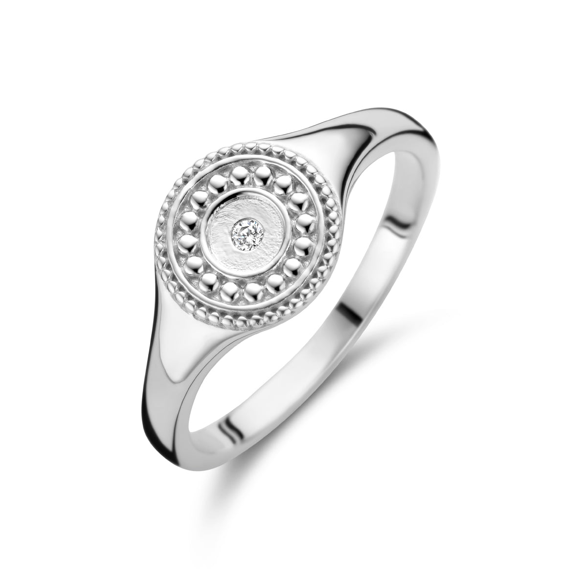 vDam Bewerkte Ring Met Zirkonia Zilver Gerhodineerd 1336185