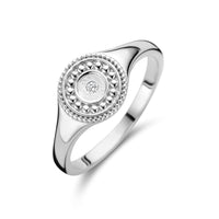 vDam Bewerkte Ring Met Zirkonia Zilver Gerhodineerd 1336186