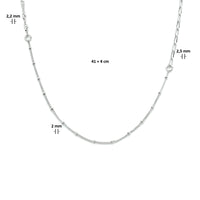vDam Combi-collier Schakels 2,5 Mm 41cm + 4 Cm Zilver Gerhodineerd 1334047  41cm
