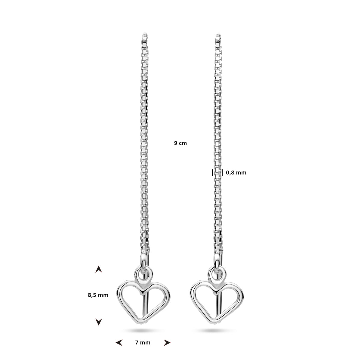 vDam Doortrekoorbellen Hart Zilver Gerhodineerd 1338622