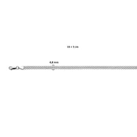 vDam Dubbel Gourmette 4,8 Mm Zilver Gerhodineerd 1337750  16cm