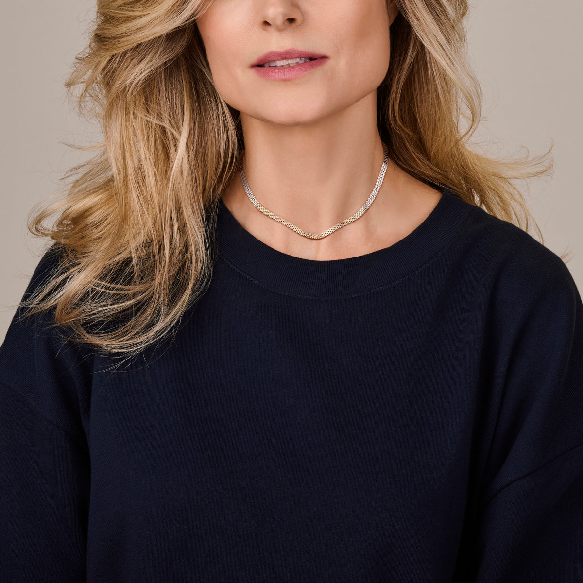 vDam Dubbel Gourmette 4,8 Mm Zilver Gerhodineerd 1337751  42cm