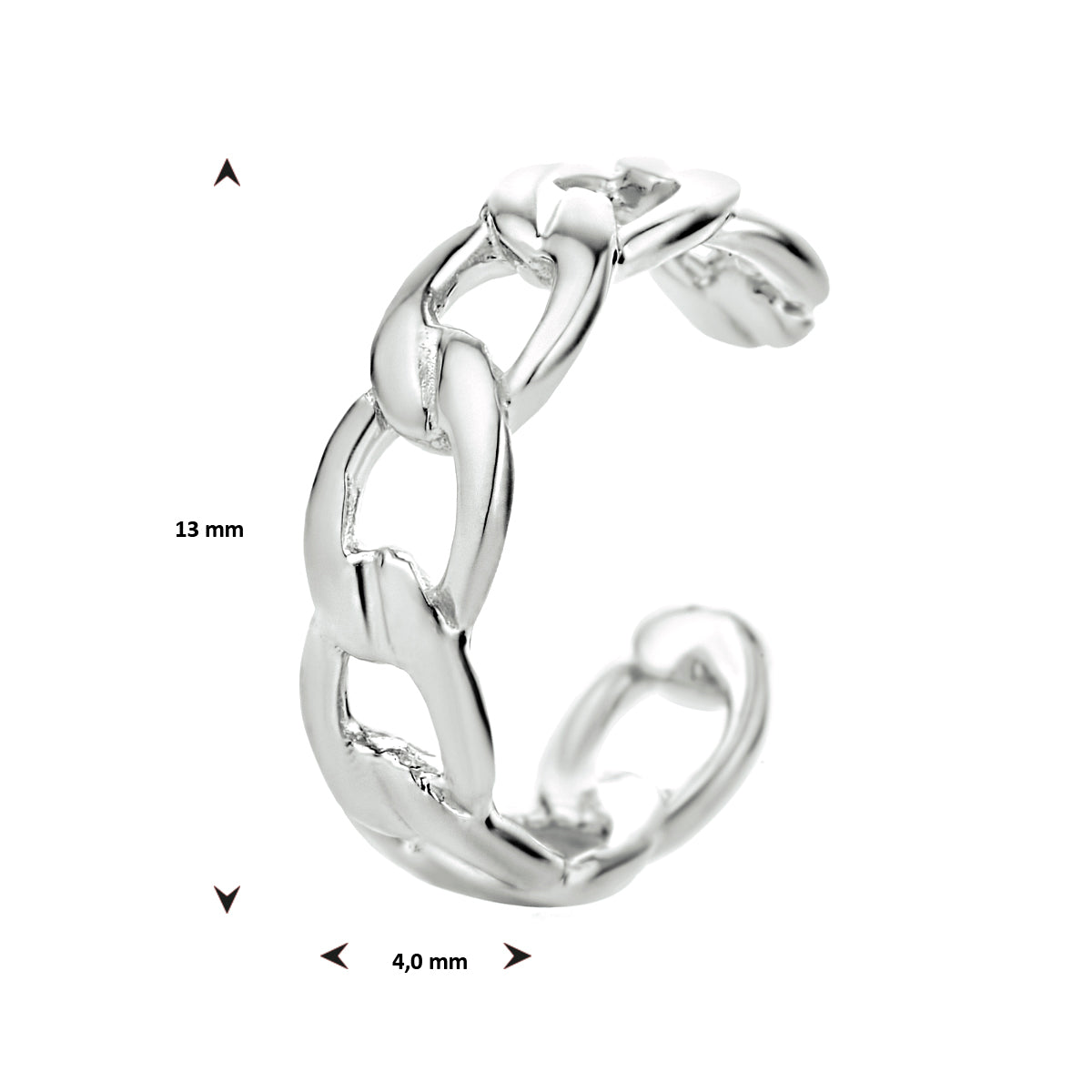 vDam Earcuff Schakel Zilver Gerhodineerd 1334223