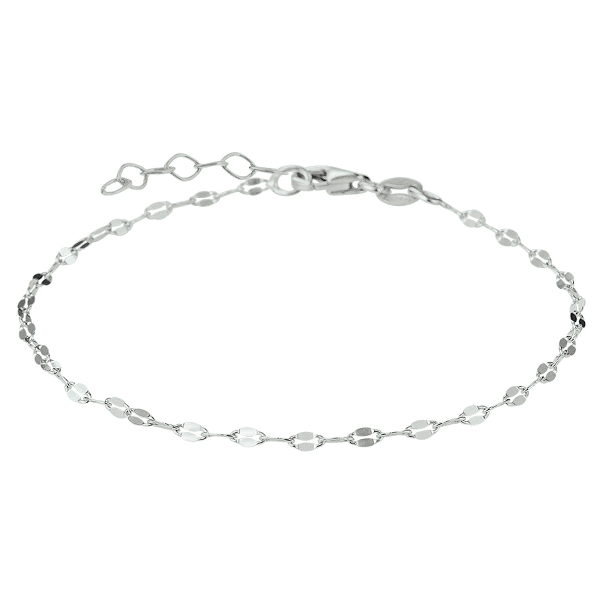 vDam Enkelbandje 2,2 Mm 24 + 2 Cm Zilver Gerhodineerd 1328450