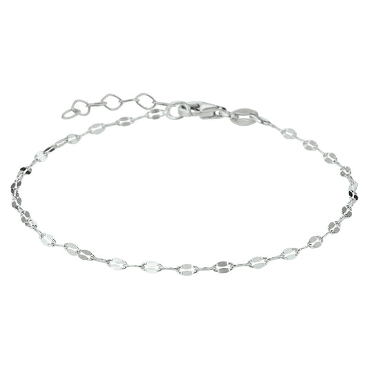 vDam Enkelbandje 2,2 Mm 24 + 2 Cm Zilver Gerhodineerd 1328450