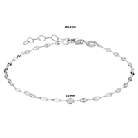 vDam Enkelbandje 2,2 Mm 24cm + 2 Cm Zilver Gerhodineerd 1328450  24cm