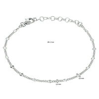 vDam Enkelbandje 2,5 Mm 24cm + 2 Cm Zilver Gerhodineerd 1332720  24cm