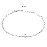 vDam Enkelbandje 4,0 Mm 24cm + 2 Cm Zilver Gerhodineerd 1327942  24cm