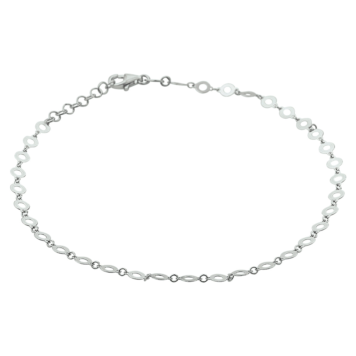 vDam Enkelbandje 4,0 Mm 24 + 2 Cm Zilver Gerhodineerd 1329179