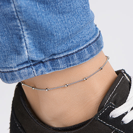 vDam Enkelbandje Bolletjes 3,0 Mm Zilver Gerhodineerd 1328391  24cm