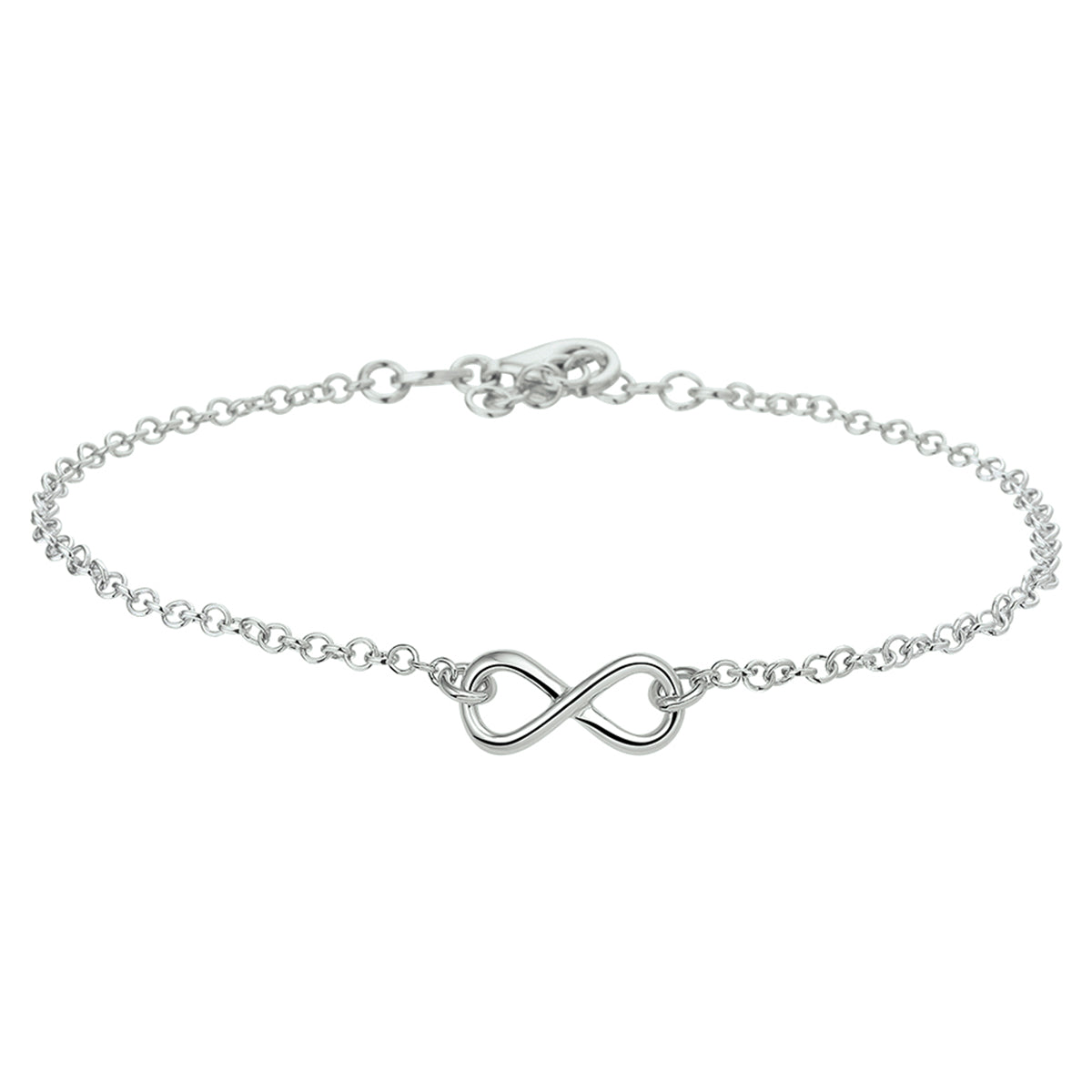 vDam Enkelbandje Infinity 24 + 2 Cm Zilver Gerhodineerd 1328387