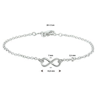 vDam Enkelbandje Infinity 24cm + 2 Cm Zilver Gerhodineerd 1328387  24cm