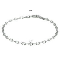 vDam Enkelbandje Koffieboon 2,8 Mm 24cm Cm Zilver Gerhodineerd 1328285  24cm