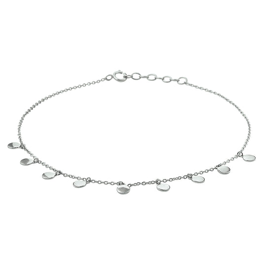 vDam Enkelbandje Rondjes 24 + 2 Cm Zilver Gerhodineerd 1328392