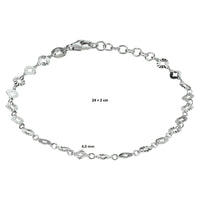 vDam Enkelbandje Rondjes 24cm + 2 Cm Zilver Gerhodineerd 1332775  24cm