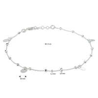 vDam Enkelbandje Rondjes 24cm + 2 Cm Zilver Gerhodineerd 1333296  24cm