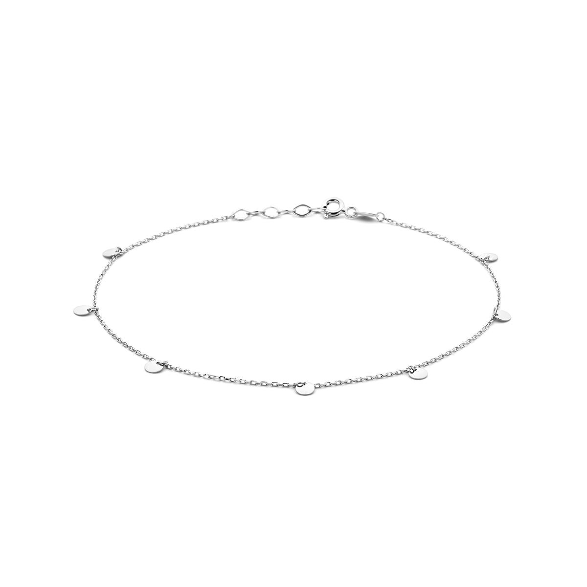 vDam Enkelbandje Rondjes 24 + 2 Cm Zilver Gerhodineerd 1338894