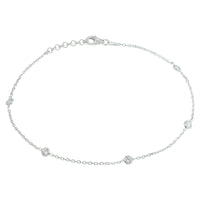 vDam Enkelbandje Zirkonia 24 + 2 Cm Zilver Gerhodineerd 1332780