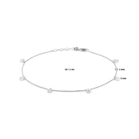 vDam Enkelbandje Zirkonia 24cm + 2 Cm Zilver Gerhodineerd 1338892  24cm