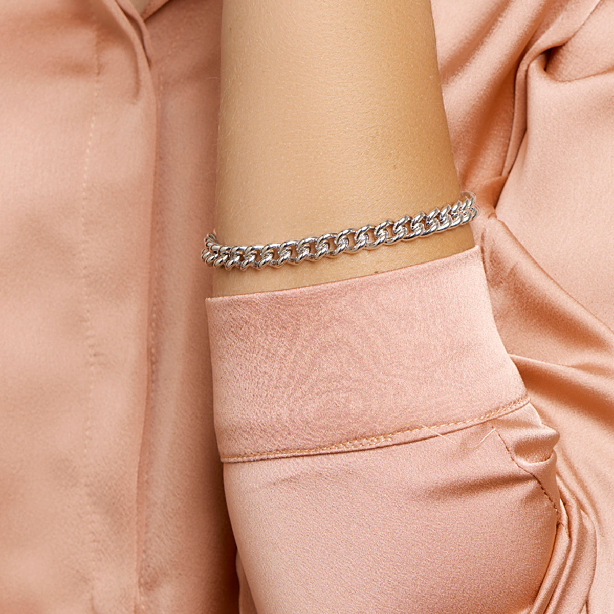 vDam Gourmette 7,1 Mm Zilver Gerhodineerd 1329184  19cm