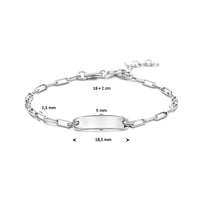 vDam Graveerarmband 16cm + 2 Cm Plaat 5,0 Mm Zilver Gerhodineerd 1336692  16cm