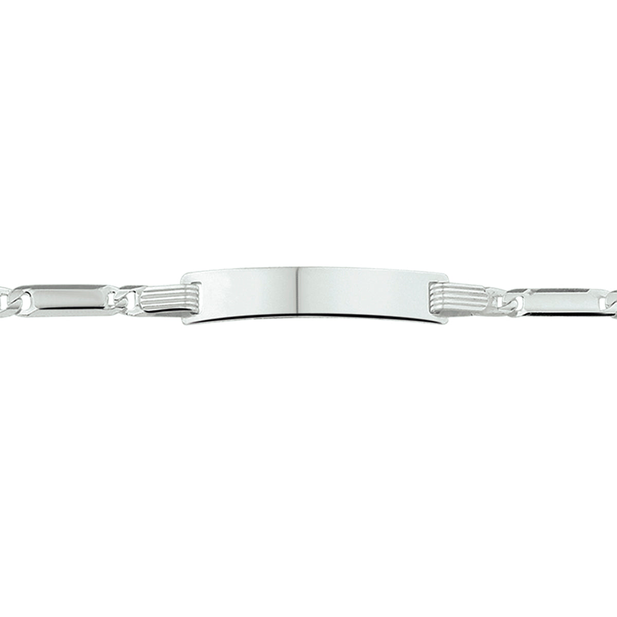 vDam Graveerarmband Anker Plaat 5,0 Mm 14-16 Cm Zilver Gerhodineerd 1329830