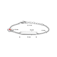 vDam Graveerarmband Beer En Hart Plaat 4,5 Mm 11cm + 2 Cm Zilver Gerhodineerd 1337640  11cm