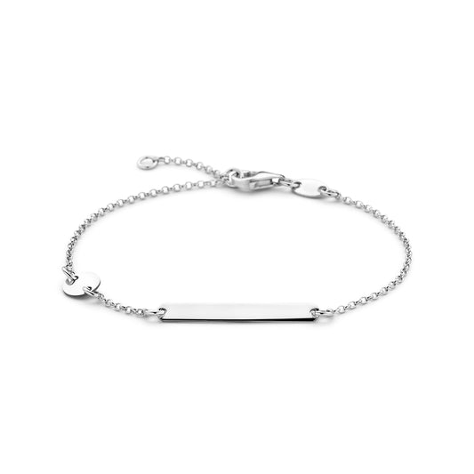 vDam Graveerarmband Cirkel En Plaat 3,5 Mm 14 - 16 Cm Zilver Gerhodineerd 1338749