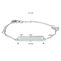 vDam Graveerarmband Dolfijn Zirkonia Plaat 4,0 Mm 11cm + 2 Cm Zilver Gerhodineerd 1328894  11cm