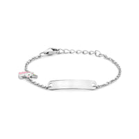 vDam Graveerarmband Eenhoorn Plaat 4,5 Mm 11 + 2 Cm Zilver Gerhodineerd 1337638