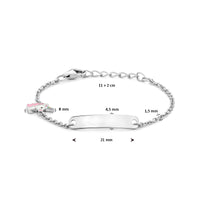vDam Graveerarmband Eenhoorn Plaat 4,5 Mm 11cm + 2 Cm Zilver Gerhodineerd 1337638  11cm