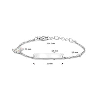 vDam Graveerarmband Eenhoorn Plaat 4,5 Mm 11cm + 2 Cm Zilver Gerhodineerd 1337641  11cm