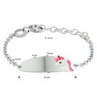 vDam Graveerarmband Eenhoorn Plaat 7 Mm Zilver Gerhodineerd 1332329cm  9cm