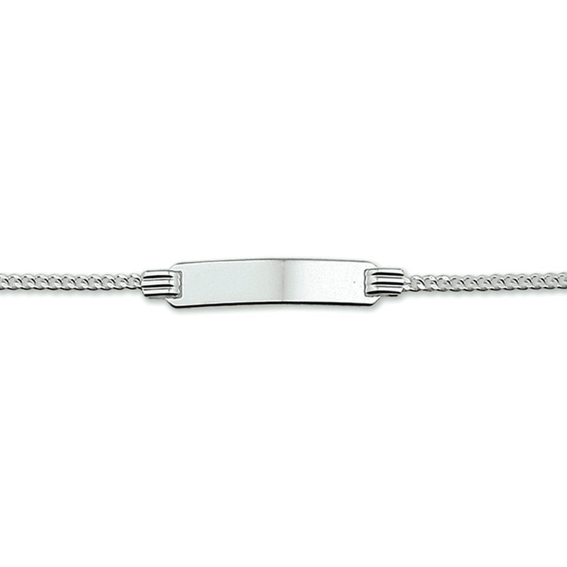 vDam Graveerarmband Gourmette Plaat 4,8 Mm Zilver Gerhodineerd 1329668