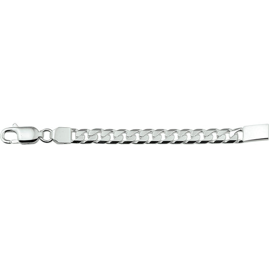 vDam Graveerarmband Gourmette 6-zijdes Geslepen 20cm Cm Plaat 6 Mm Zilver Gerhodineerd 1329840  20cm