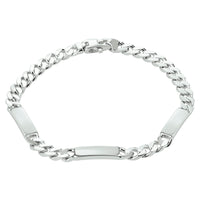 vDam Graveerarmband Gourmette 6-zijdes Geslepen Plaat 5,0 Mm Zilver Gerhodineerd 1332224