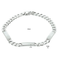 vDam Graveerarmband Gourmette 6-zijdes Geslepen Plaat 5,0 Mm Zilver Gerhodineerd 1332224  19cm