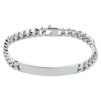 vDam Graveerarmband Gourmette 6-zijdes Geslepen Plaat 7,0 Mm 20,5 Cm Zilver Gerhodineerd 1330516