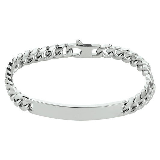 vDam Graveerarmband Gourmette 6-zijdes Geslepen Plaat 7,0 Mm 20,5 Cm Zilver Gerhodineerd 1330516