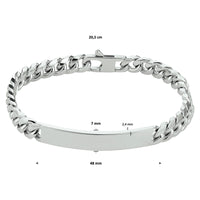 vDam Graveerarmband Gourmette 6-zijdes Geslepen Plaat 7,0 Mm 20,5 Cm Zilver Gerhodineerd 1330516  20.5cm