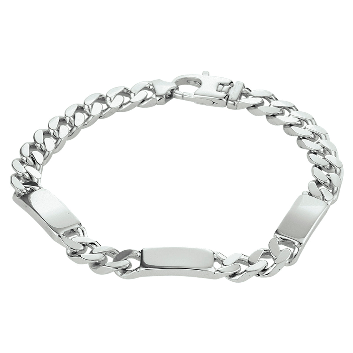 vDam Graveerarmband Gourmette 6-zijdes Geslepen Plaat 7,0 Mm Zilver Gerhodineerd 1332227