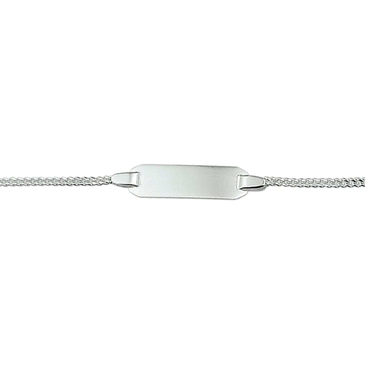 vDam Graveerarmband Gourmette Plaat 5,0 Mm Zilver Gerhodineerd 1329658