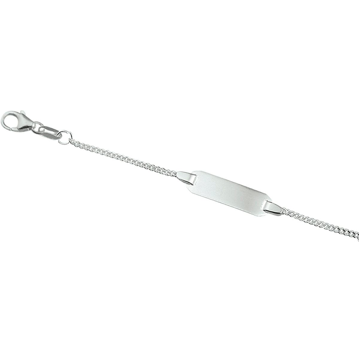 vDam Graveerarmband Gourmette Plaat 5,0 Mm Zilver Gerhodineerd 1329659  11cm