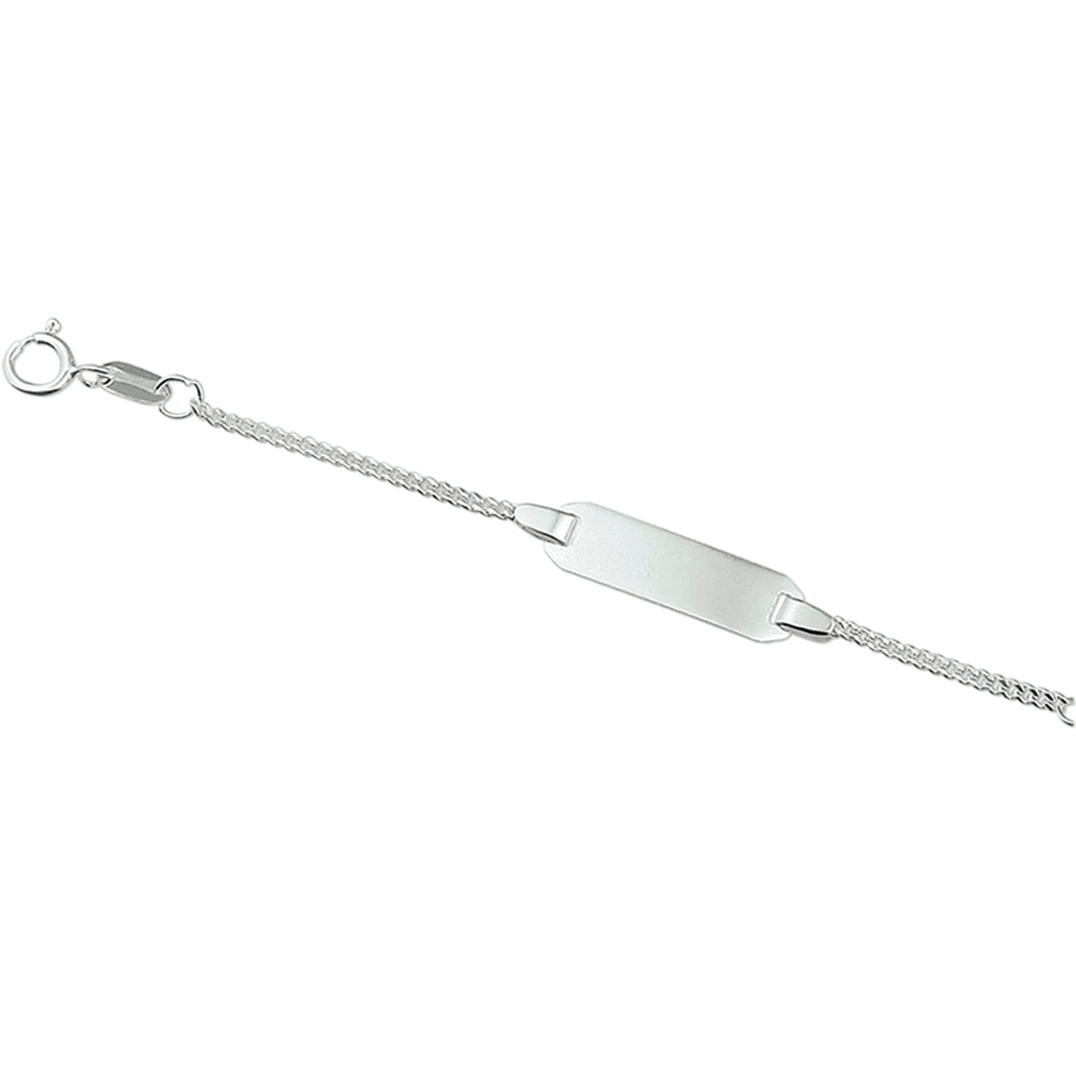 vDam Graveerarmband Gourmette Plaat 5,0 Mm Zilver Gerhodineerd 1329659  11cm